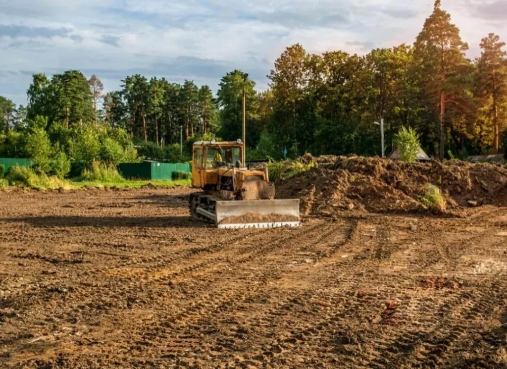 Excavator at construction site