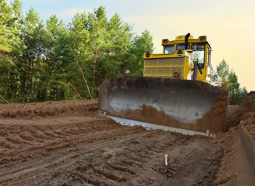 Earthmoving machines working