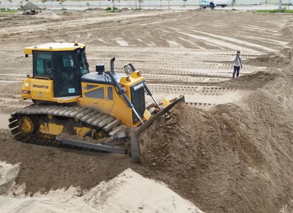 Road construction bulldozer